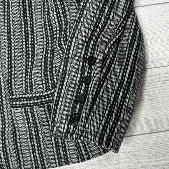 Givenchy Style Saks Fifth‎ Avenue Vintage Black White Wool Blazer USA Size 16 - Picture 3 of 9
